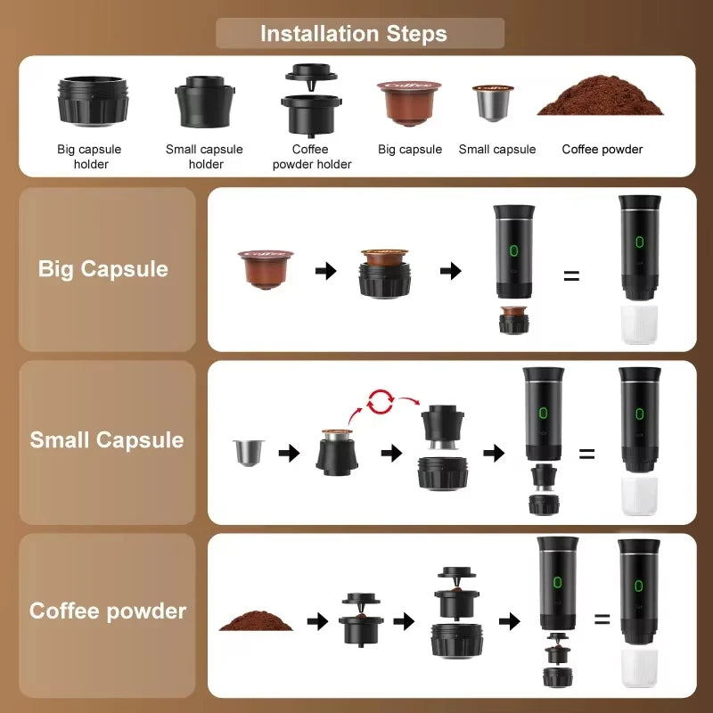 BrewGo 3-in-1 Portable Espresso Maker